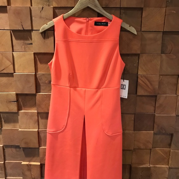 Ivanka Trump Coral Pleated Dress - Picture 2 of 6